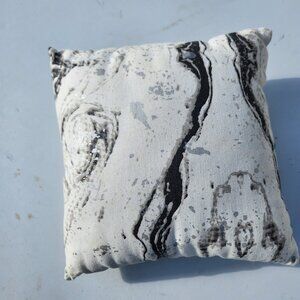 Decorative Pillow Marble Abstract Gray White Black Marble 11"x11" Throw pillow D
